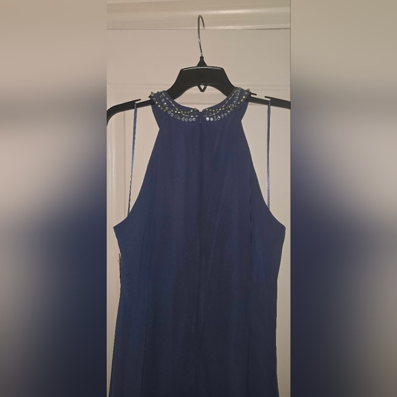 S.L. Fashions Womens Short Beaded Halter Neck Cocktail Gown, Wedding Guest, Part - Picture 4 of 8